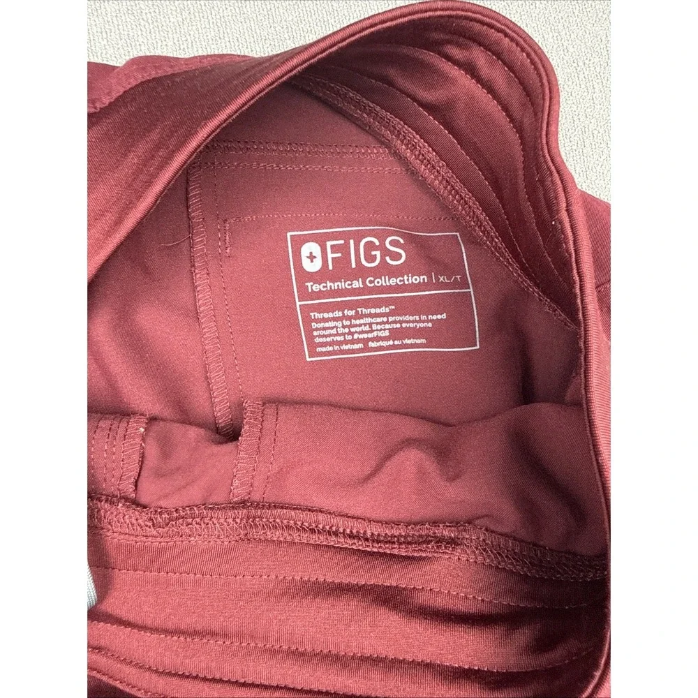 Figs Technical Collection Mens Axim Scrub Pants Size XLarge Dark Red T2001